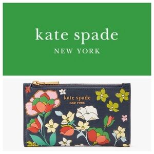 Kate Spade Morgan Flower Bed Embossed Small Slim Bifold Wallet